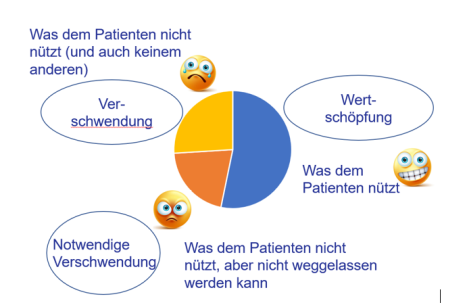 Analyse von Nutzen und Verschwendung im Gesundheitswesen zur Identifikation von Effizienzpotenzialen in medizinischen und betrieblichen Prozessen.